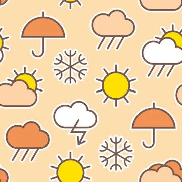 Seamless pattern of weather symbols Stock Illustration
