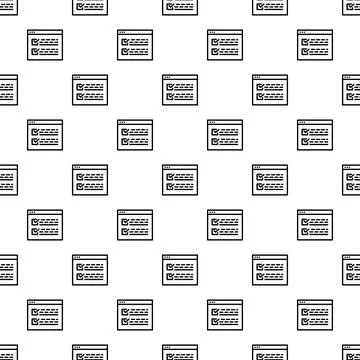 Seamless pattern of web browser checklist windows Stock Illustration