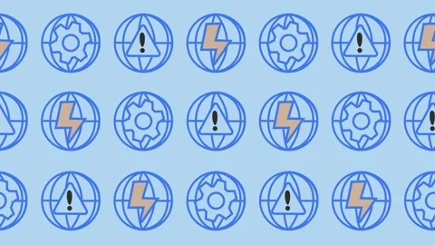 Seamless pattern of web networking, maintenance sign, and settings icons Stock Footage 319058467