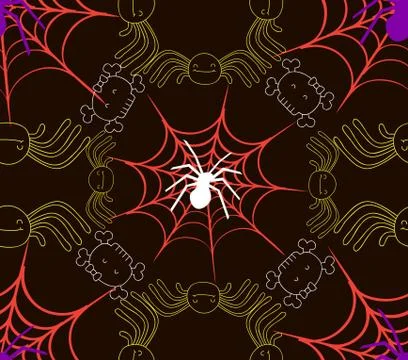 Seamless pattern with webs, spider Illustrazione stock