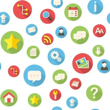 Seamless pattern with website icons Stock Illustration