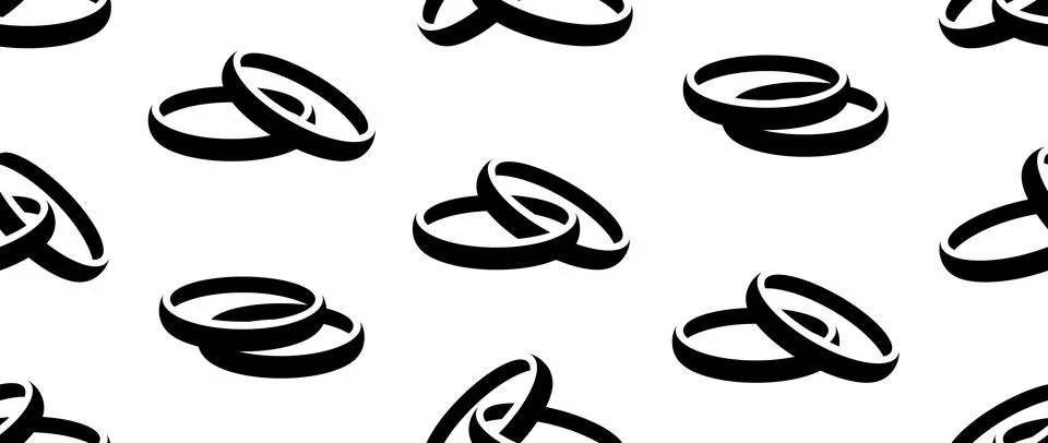 Seamless pattern with Wedding Rings Stock Illustration