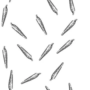 Seamless pattern weed smoke sketch hand drawn Stock Illustration