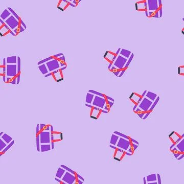 Seamless pattern weekend duffel bag cartoon vector Stock Illustration