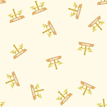 Seamless pattern weight balance scale cartoon vector Stock Illustration