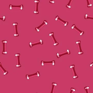 Seamless pattern weight dumbbell cartoon vector color sign Stock Illustration