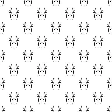 Seamless pattern with weight loss body transforming icons イラスト素材