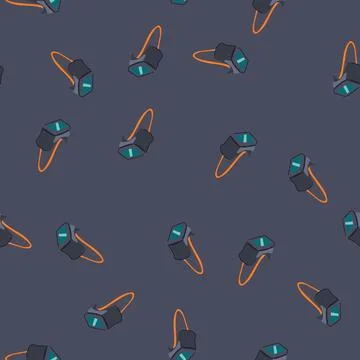 Seamless pattern welding glasses protecting eyes with a dark visor Stock Illustration
