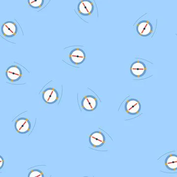 Seamless pattern west compass cartoon vector Stock Illustration