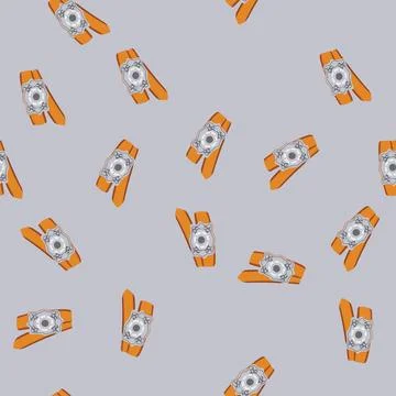 Seamless pattern western belt cowboy cartoon vector Stock Illustration