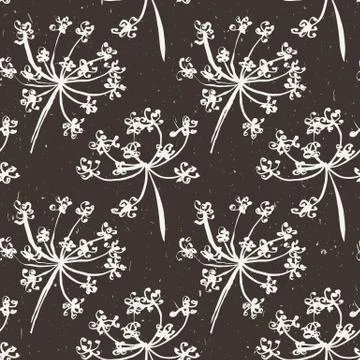 Seamless pattern with wet dandelion or milfoil flowers Stock Illustration