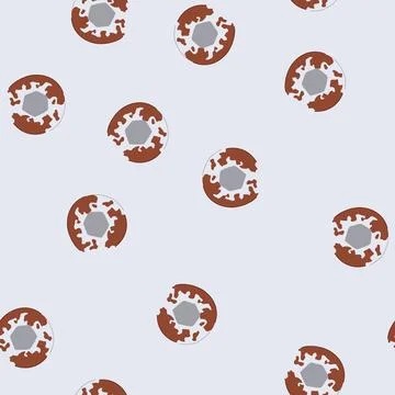 Seamless pattern wet rusty screw head cartoon vector 스톡 일러스트