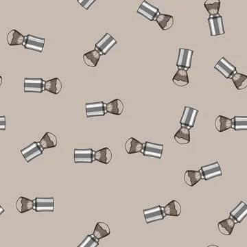 Seamless pattern wetshave shaving brush cartoon vector イラスト素材