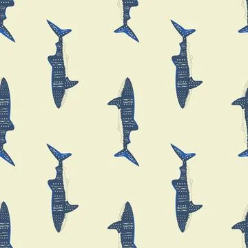 	seamless pattern with whale shark Stock Illustration