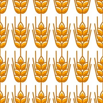 Seamless pattern with wheat. Agricultural image natural ears of barley or rye Stock Illustration
