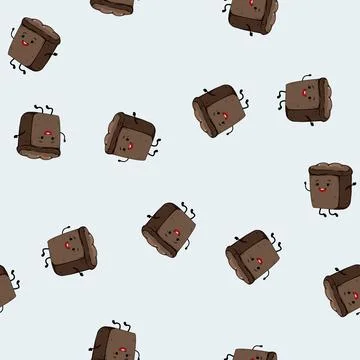 Seamless pattern wheat bread character cartoon vector Stock Illustration