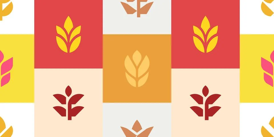 Seamless pattern with Wheat イラスト素材