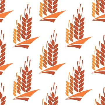 Seamless pattern of wheat, rye and barley 库存插图