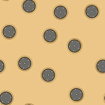 Seamless pattern wheel gear cartoon vector Illustrazione stock