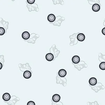 Seamless pattern wheel generating tire smoke with speed concept Ilustración de archivo