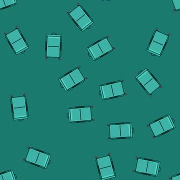 Seamless pattern wheels soft shell suitcase cartoon vector イラスト素材