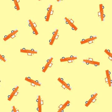 Seamless pattern wheels toy car cartoon vector Stock Illustration