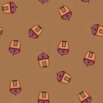 Seamless pattern whimsical gnome house cartoon vector Stock Illustration