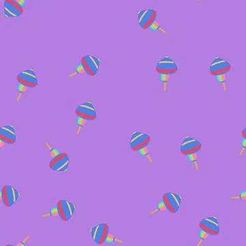 Seamless pattern whirligig spinning top cartoon vector Illustrazione stock