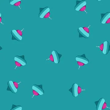 Seamless pattern whirligig spinning top toy cartoon vector Stock Illustration