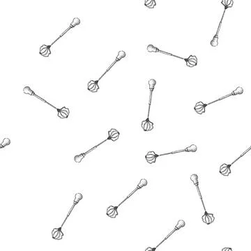 Seamless pattern Whisk kitchen utensil preparing food hand drawn illustration Stock Illustration