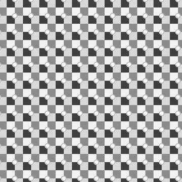 Seamless pattern of white and black squares on a gray background Stock Illustration