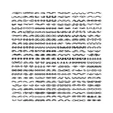 Seamless pattern of white and black stylized human figures in rows on gray .. Stock Illustration