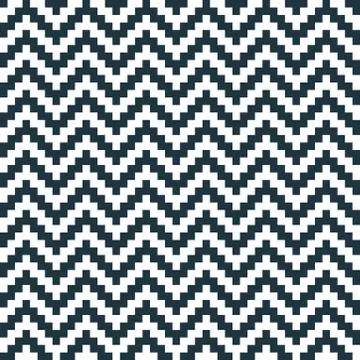 Seamless pattern with white and blue chevron Stock Illustration