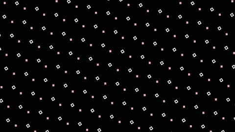 Seamless pattern, white and pink squares on a black background Stock Footage 151204357