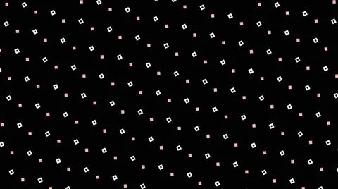 Seamless pattern, white and pink squares on a black background Stock Illustration