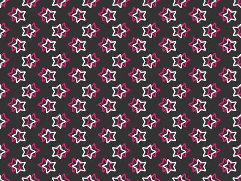Seamless pattern of white and pink stars. Stock Illustration