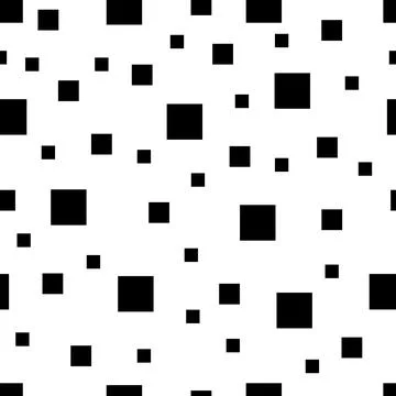 Seamless pattern. White background with black square . Vector illustration. Illustrazione stock