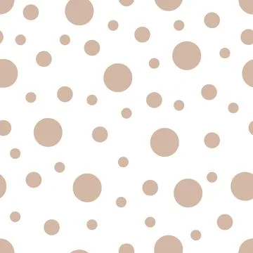 Seamless pattern. White background with brown circles . Vector illustration. Illustrazione stock