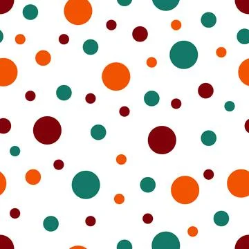 Seamless pattern. White background with colorful circles . Vector illustration. Stock Illustration