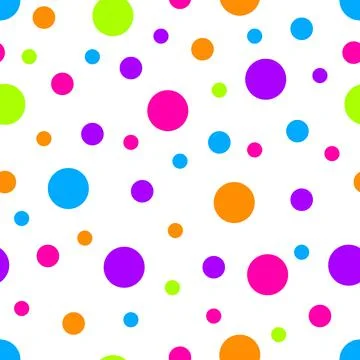 Seamless pattern. White background with colorful circles . Vector illustration. Stock Illustration