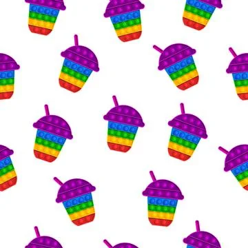 Seamless pattern on a white background. Pop it, Simple Dimple. Illustrazione stock