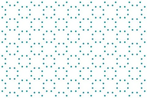 Seamless pattern. White background, turquoise dot, point shapes. Stock Illustration