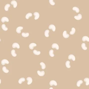 Seamless pattern white beans illustrating plant based healthy diet イラスト素材