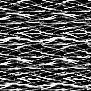 Seamless pattern white black horizontal lines chalk grid design abstract simp Stock Illustration