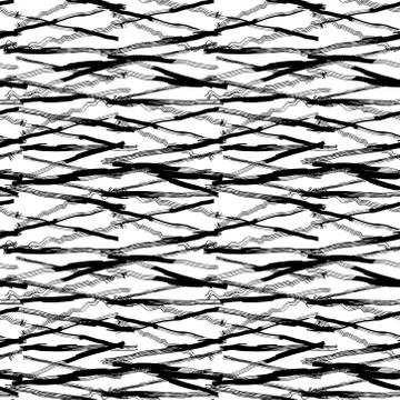 Seamless pattern white black horizontal lines chalk grid design abstract simp Stock Illustration