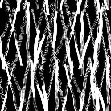 Seamless pattern white black vertical lines chalk grid design abstract simple Stock Illustration