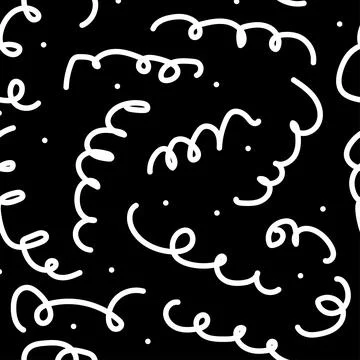 Seamless pattern of white Christmas serpentine and conetti Stock Illustration