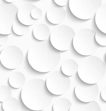 Seamless pattern of white circles with drop shadows Stock Illustration