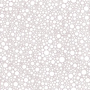 Seamless pattern of white circles in random sizes on soft pink background Stock Illustration