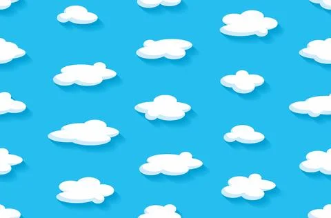 Seamless pattern white clouds Stock Illustration